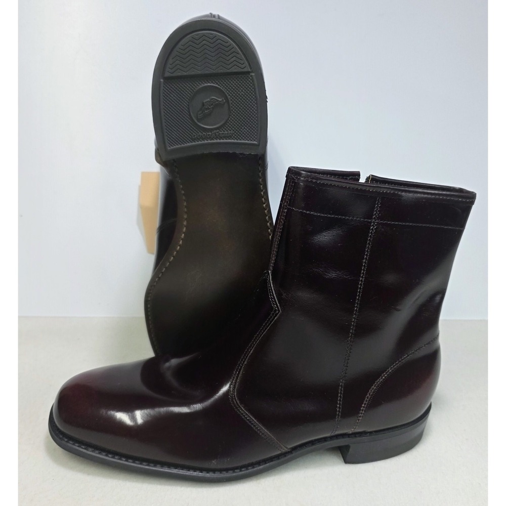 NEW Leather Classics Ankle Boots Mens 10E Cordovan Red Leather Side Zip USA MADE